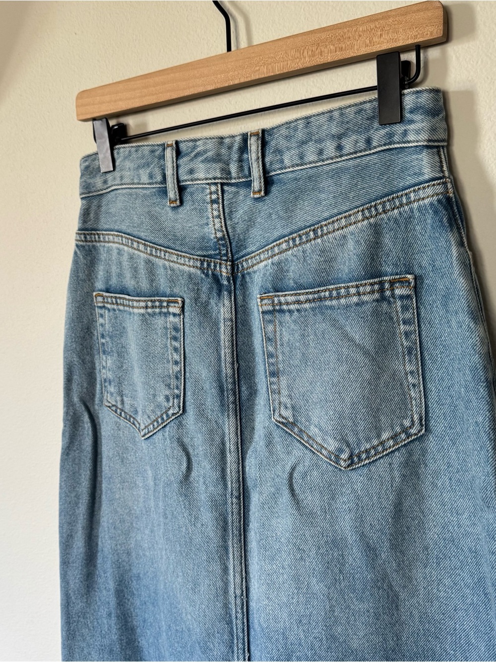 Anthropologie The Madi Front-Slit Denim Maxi Skirt by Pilcro Size 2 - Picture 6 of 16